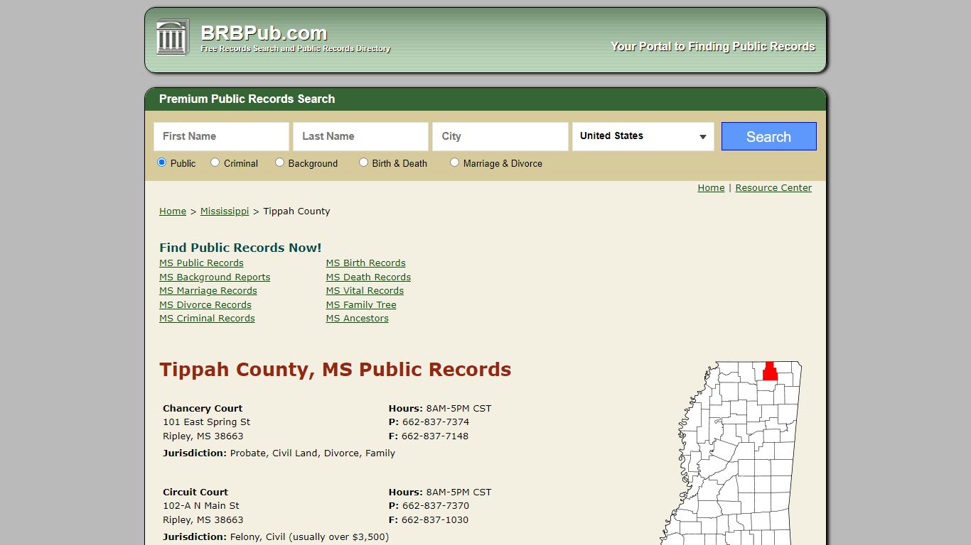 Tippah County Public Records | Search Mississippi Government Databases